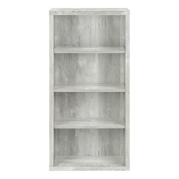 English Elm Bookshelf, 5-Tier Modern Etagere with 3 Adjustable Shelves and Reclaimed Wood-Look Finish, Compact Grey 50 L x 15 W x 7 H B2710P219743