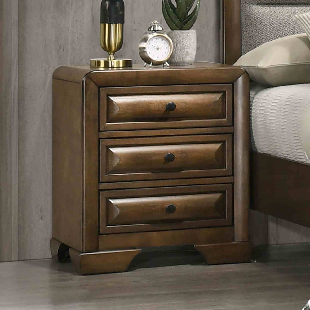 English Elm Light Gray Contemporary Nightstand Solid Rubberwood Dovetail Drawer Bedroom Storage B2741P435293