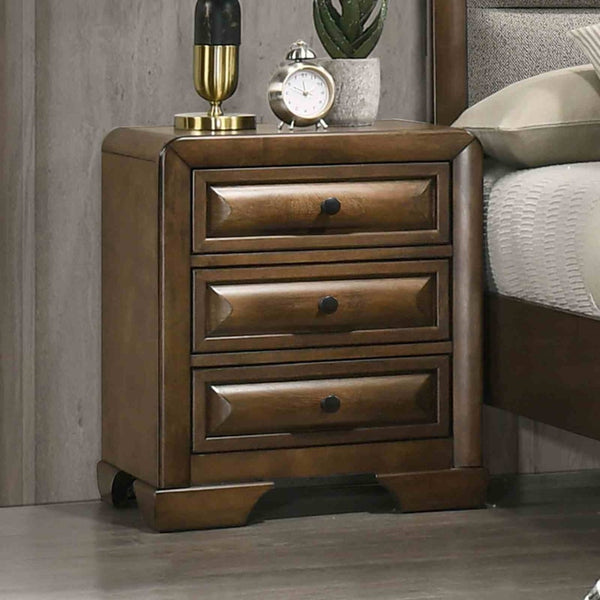 English Elm Light Gray Contemporary Nightstand Solid Rubberwood Dovetail Drawer Bedroom Storage B2741P435293