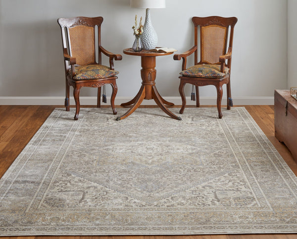 Feizy Rugs Celene Vintage-inspired Floral Medallion Rug – Luxurious Machine-made Design For Timeless Elegance Tan,Brown,Ivory Viscose,Polyester Cel39kxfbgegryp00