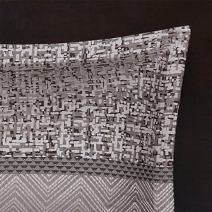 English Elm 7 Madison Park Rhapsody Jacquard Comforter Set Queen — Striped Motif, Embroidered Pillows & Bedskirt, Machine Washable Grey+Taupe 24.21 L x 18.9 W x 16.34 H B03596939