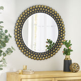 Christopher Knight Home® - Noble House - Rone Contemporary Studded Round Wall Mirror, Bronze and Black