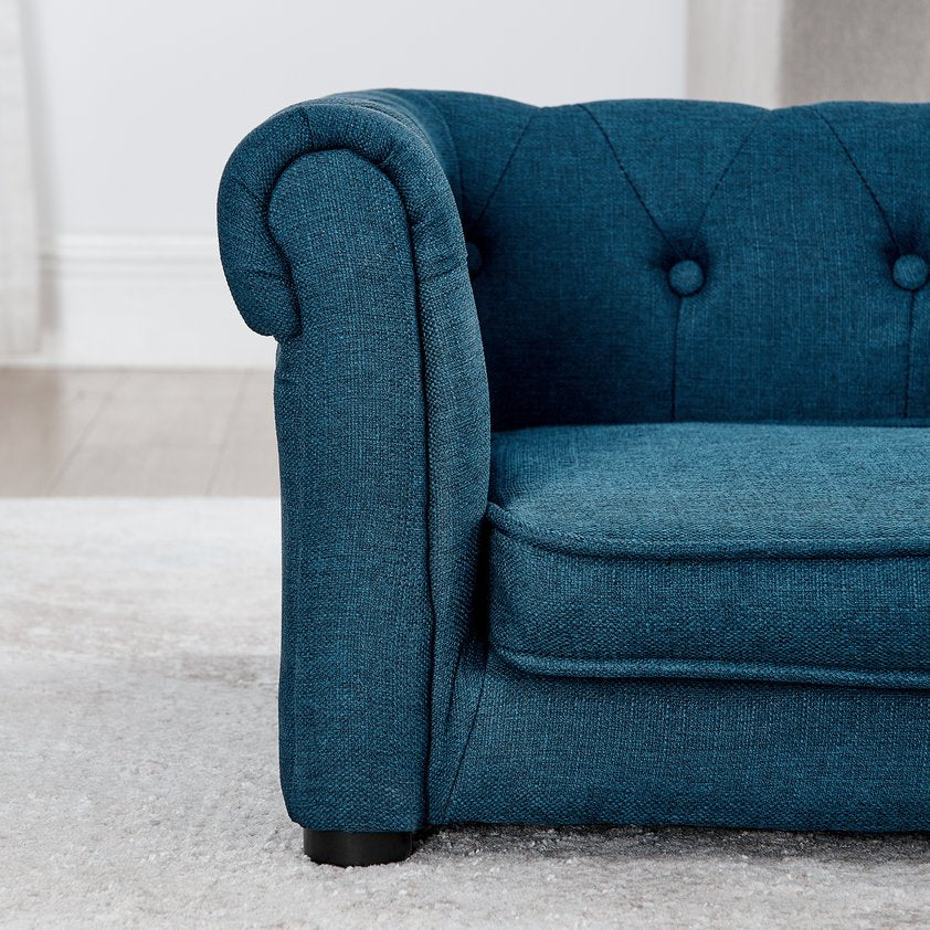 English Elm Elegant Beige Rectangle Pet Bed for Dogs 39.5"x23.6"x15", Modern Elevated Sofa Bed, Durable 100lb Capacity W487P220228