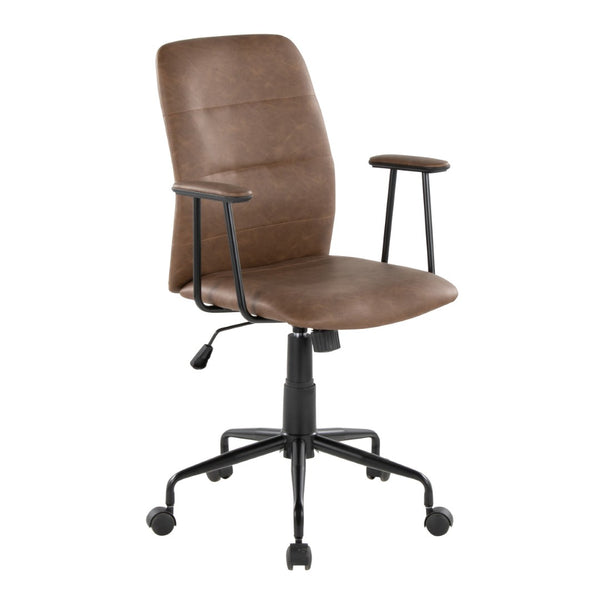 English Elm Office Chair with Faux Leather Upholstery Pneumatic Swivel Seat for Modern Workspaces B202P474196