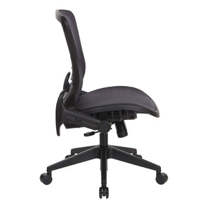 OSP Home Furnishings Dark Air Grid Mesh Manager Chair with Lumbar Support and Ergonomic Adjustable Arms 515-77N1F2
