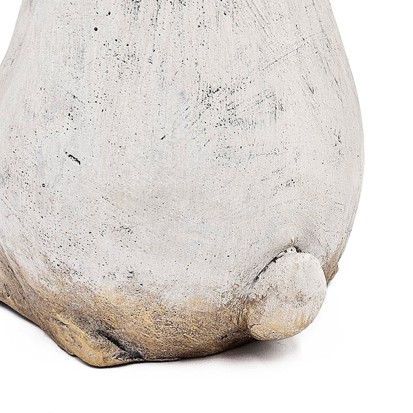 English Elm 7.5x7x20" Textured White Magnesium Bunny Figurine with Subtle Gold Accents, Whimsical Rustic Décor Charm W2078P335710