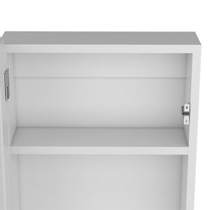 English Elm Medicine Cabinet Sanford White Mirrored Door 3 Shelves Compact Engineered Wood Modern Storage B092P238732