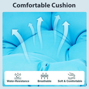 English Elm Outdoor Oversized Wicker Egg Chair With Stand - Cozy Indoor & Outdoor Swing For Relaxation & Style W2500P256912-GIGA