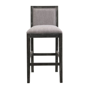 English Elm Christopher Knight Home® - 30.5 Inch Bar Stools Set of 2 with Upholstered Fabric Seats, Rubberwood Frame, 30.5" Height, 300 lb Capacity Black+Grey N780P192217B