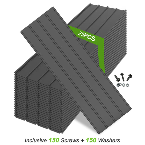 English Elm 25 Pcs Metal Roofing Panels - Durable Galvanized Steel Set For Sheds, Gazebos, Patios & More! W1859P387326