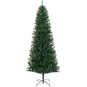 English Elm Homcom 8' Slim Fir Artificial Christmas Tree - Realistic Green Decor For Small Spaces, Easy Assembly W2225P249662