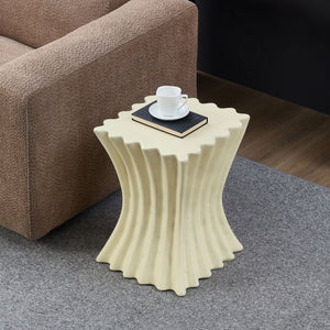 English Elm 15.16 Inch Fiberglass Side Table Distressed Vintage Accent for Living Room or Apartment W876P408752