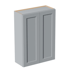 English Elm Gray Shaker Solid Wood Wall Cabinet Soft Close Doors Adjustable Shelves Kitchen Storage W5662P465944