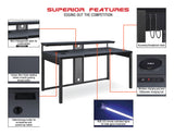 OSP Home Furnishings Adaptor 63" Gaming Desk Black