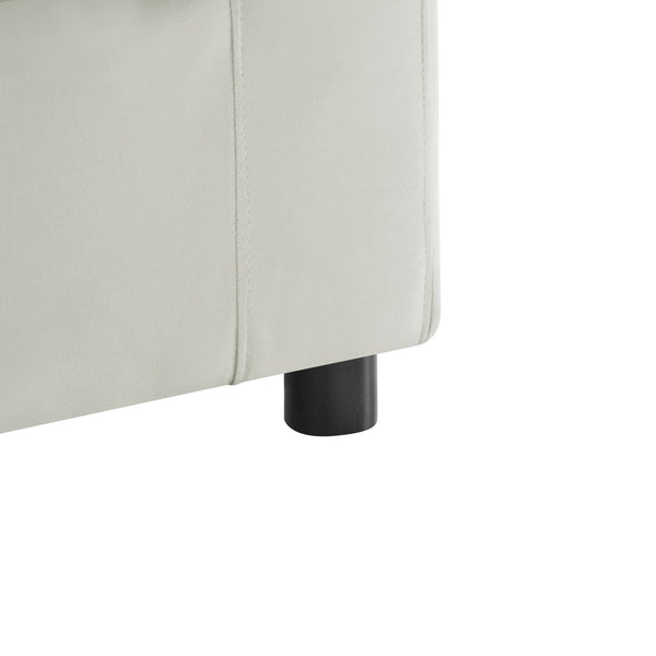 English Elm Caylie Modern Corner Wedge Chair with Plush Down-Blend Cushions, Durable Fabric & Solid Wood Frame Ivory B050P406805