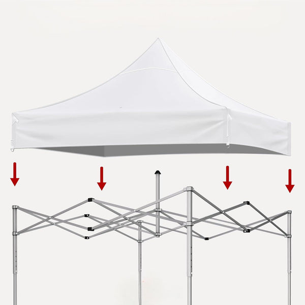 English Elm 10x10 Heavy-Duty Canopy Replacement Top with 4 Pack Sandbag Weight Bags Waterproof UV50+ Protection White W419P287601
