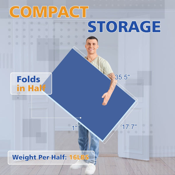English Elm 6*3ft Foldable Mdf Ping Pong Conversion Top for Indoor Game Room Practice Blue W1408P318967