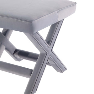 English Elm Abigail Mid-Century Modern Velvet Bench – Stylish Grey Upholstered Seating For Any Space B365P398202