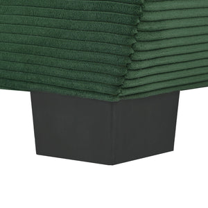 English Elm U-Style 80.9" Modern Curved Corduroy Sofa with Removable Cushions, 4 Pillows, Compact Chic Dark Green N711P192059C