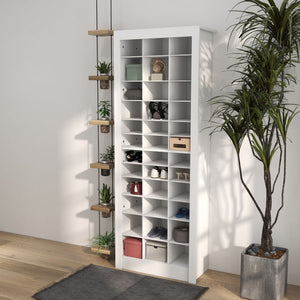 English Elm Homcom Tall Narrow Shoe Organizer Open Cubby Storage Unit Holds 36 Pairs White W2225P229414
