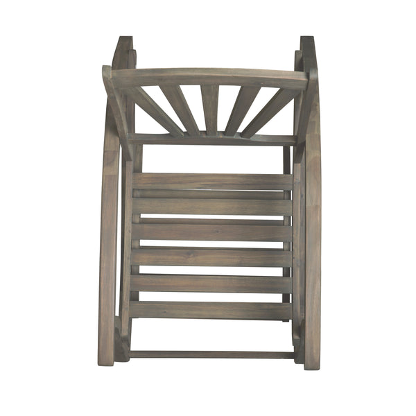English Elm Christopher Knight Home® - Outdoor Acacia Wood Rocking Chair with Retractable Footrest, Durable Weather-Resistant Porch Patio Seating Comfortably Grey 63337.00GRY