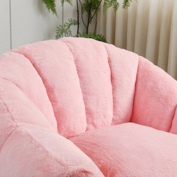 English Elm Bean Bag Chair - Plush Faux-Fur Sofa With Armrests, High-Density Foam For Cozy Living Room Comfort W2200P313809