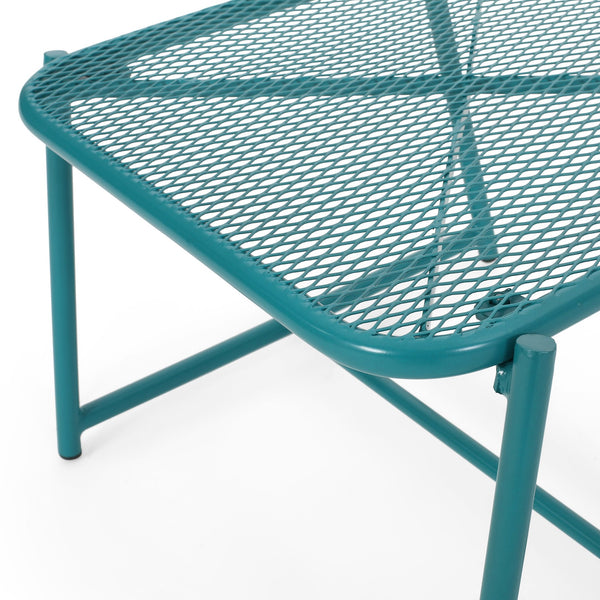 English Elm Christopher Knight Home® - KINCAID Outdoor Mesh Side Table 13"H — Powder-Coated Iron, Weather-Resistant Modern Accent Piece Teal 65201.00T