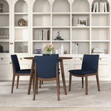 English Elm Ashcroft Furniture - Laura  Blue Linen Solid Wood Dining Chair (Set Of 2)