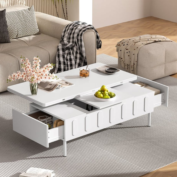 English Elm Vibe Haus Lift-Top Coffee Table With Hidden Storage, Modern Multi-Functional Design N724P292514K-GIGA