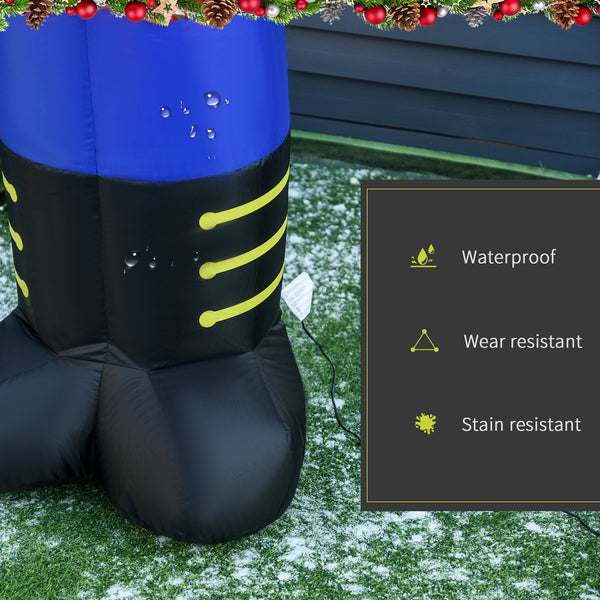 English Elm Homcom 6' Inflatable Nutcracker Soldier With Candy Cane – Festive Yard Decoration With Led Lights W2225P229342