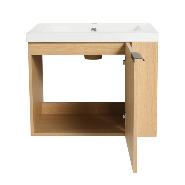 English Elm 24" Bathroom Vanity Sink Combo - Modern Oak Cabinet Set With Ample Storage & Soft-Close Doors W1972P204941