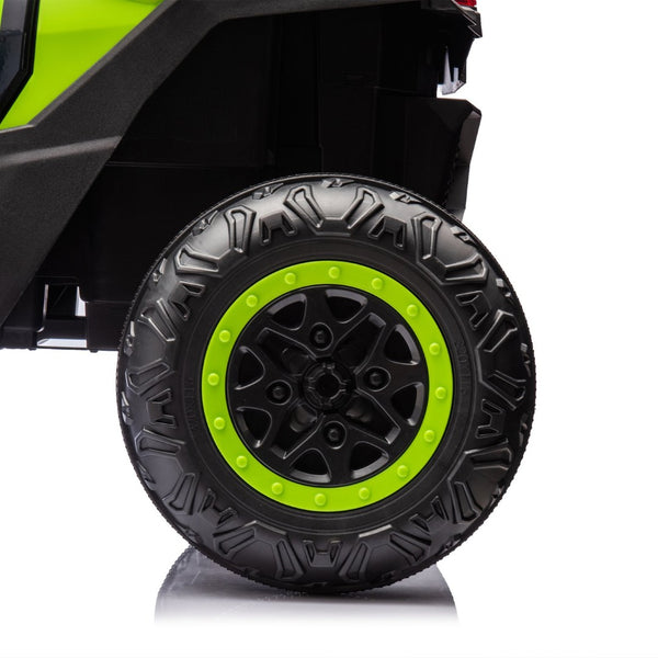 English Elm 24v Two Seat Kids Electric Utv with Parental Remote Suspension Off Road Ride On Green W1578P184798