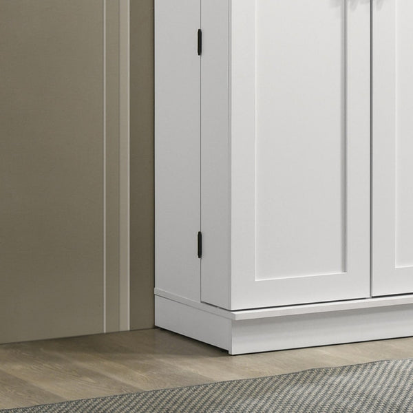 English Elm Lino Tall White Storage Cabinet with Swing Out Door Panel and Adjustable Shelving B2749P413240
