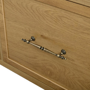 English Elm Farmhouse Hall Tree with Triple Arch Back Panel Eight Hooks Drawers and Entryway Bench N721S000071L