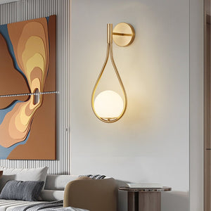 English Elm 19" Brass Toned Iron Sconces Set of 2 Frosted Globe Mid-century Bedroom Wall Lights W1340P211848