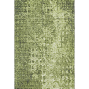 HomeRoots 8' X 10' Olive Green Ikat Area Rug - Stylish, Washable, UV-Protected for Family & Pet-Friendly Spaces 650000