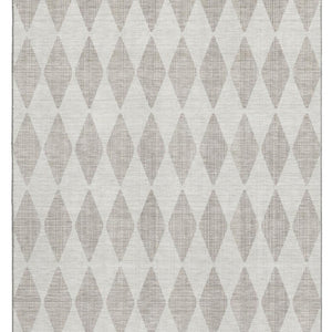 HomeRoots 9' X 12' Beige and Ivory Diamond Area Rug - Washable, UV Protected, Stain Resistant for Busy Homes 650019
