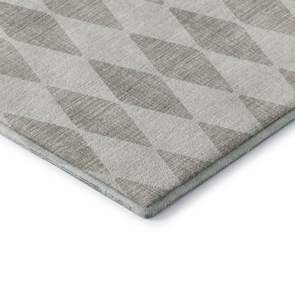HomeRoots 10' Beige and Ivory Diamond Area Rug - Washable, UV-Protected, Perfect for Busy Homes & Stylish Decor 650020