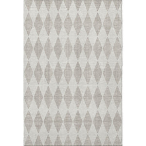 HomeRoots 10' Beige and Ivory Diamond Area Rug - Washable, UV-Protected, Perfect for Busy Homes & Stylish Decor 650020