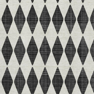 HomeRoots 5' X 8' Stylish Black and Ivory Diamond Area Rug – Washable, Durable, UV-Protected & Pet Friendly! 650022
