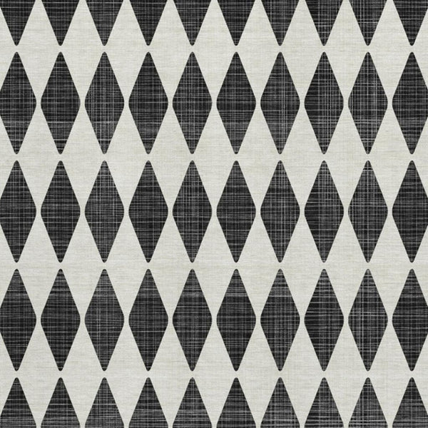 HomeRoots 5' X 8' Stylish Black and Ivory Diamond Area Rug – Washable, Durable, UV-Protected & Pet Friendly! 650022