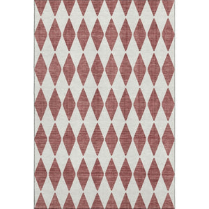 HomeRoots 9' X 12' Burgundy & Ivory Diamond Area Rug - Washable, UV-Protected, Durable, Perfect for Busy Homes 650031