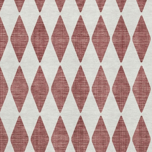 HomeRoots 9' X 12' Burgundy & Ivory Diamond Area Rug - Washable, UV-Protected, Durable, Perfect for Busy Homes 650031