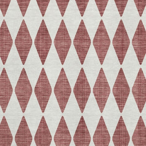 HomeRoots 10' Burgundy and Ivory Diamond Area Rug - Washable, UV Protected, Durable for Busy Homes! 650032