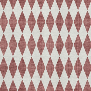 HomeRoots 10' Burgundy and Ivory Diamond Area Rug - Washable, UV Protected, Durable for Busy Homes! 650032