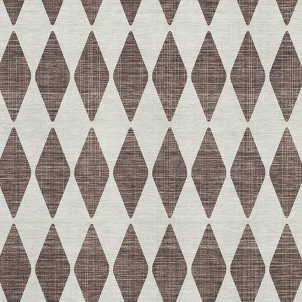 HomeRoots 8' X 10' Brown and Ivory Diamond Area Rug – Stylish, Washable, UV-Protected for Homes with Kids & Pets 650036