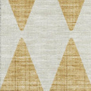HomeRoots 9' X 12' Gold and Ivory Diamond Area Rug - Washable, UV Protected, Stain Resistant for Active Homes 650055