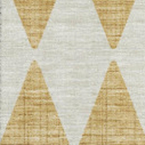 HomeRoots 9' X 12' Gold and Ivory Diamond Area Rug - Washable, UV Protected, Stain Resistant for Active Homes 650055