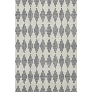 HomeRoots 5' X 8' Gray Diamond Area Rug - Washable, UV-Protected, Durable Design for High-Traffic Homes 650058