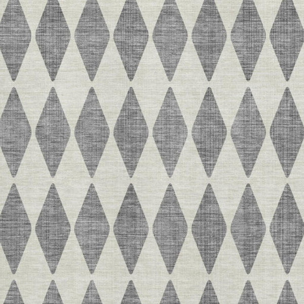 HomeRoots 8' X 10' Gray and Ivory Diamond Area Rug - Washable, UV Protected, Stylish & Durable for Homes 650060